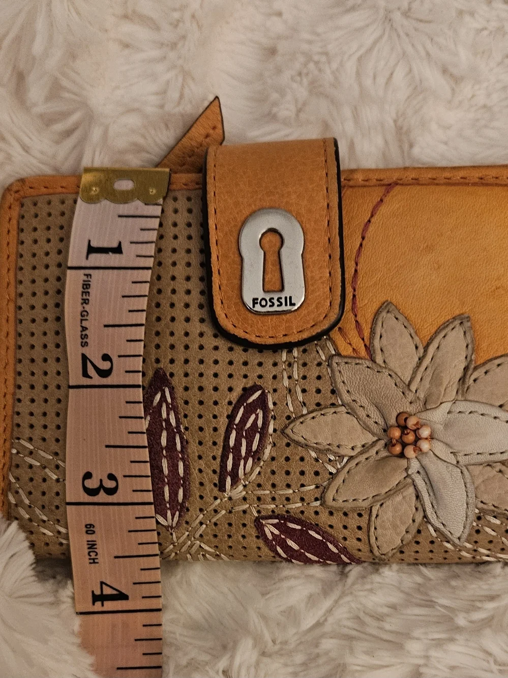 Fossil☆Vintage Floral Leather Wallet